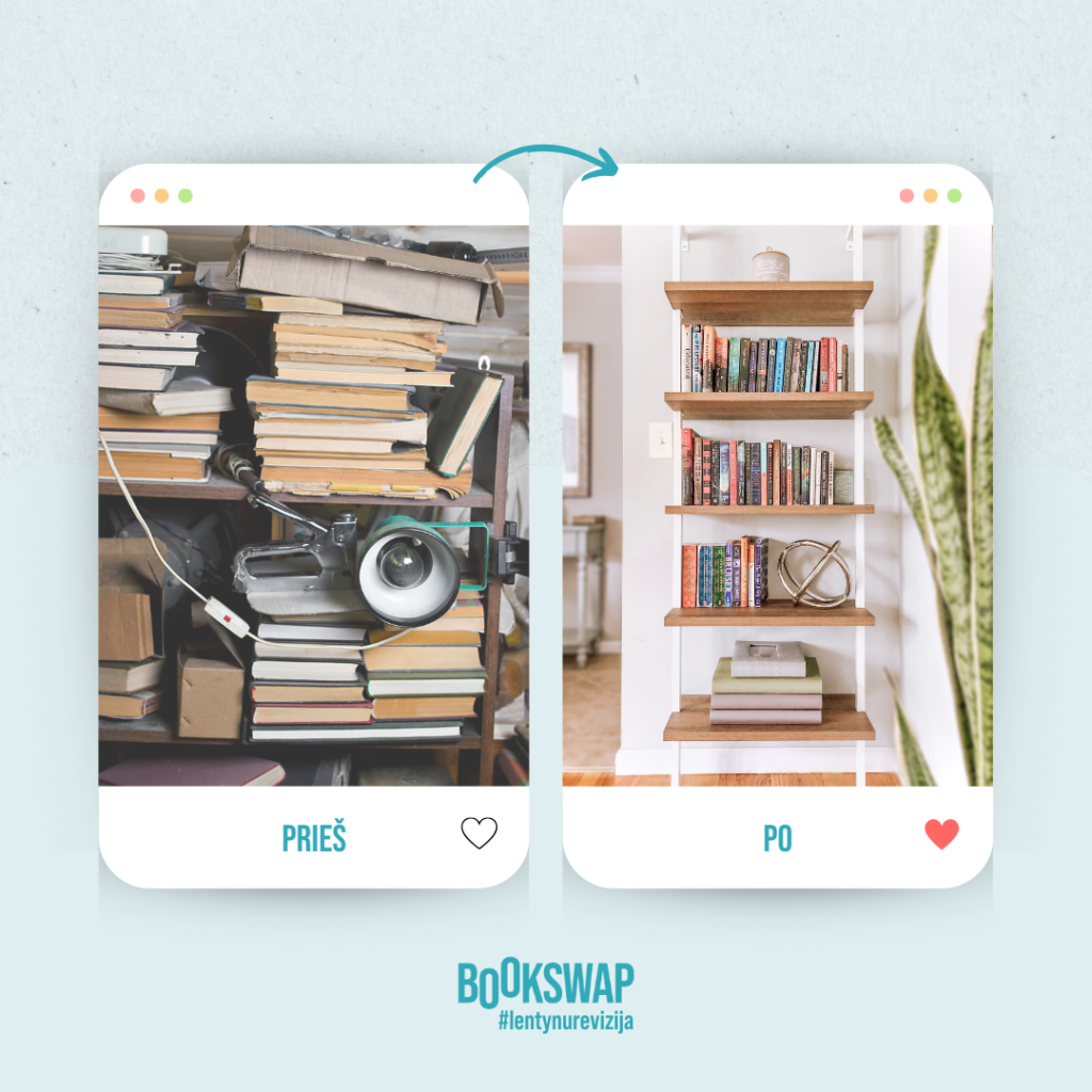 Bookswap lentynų revizija